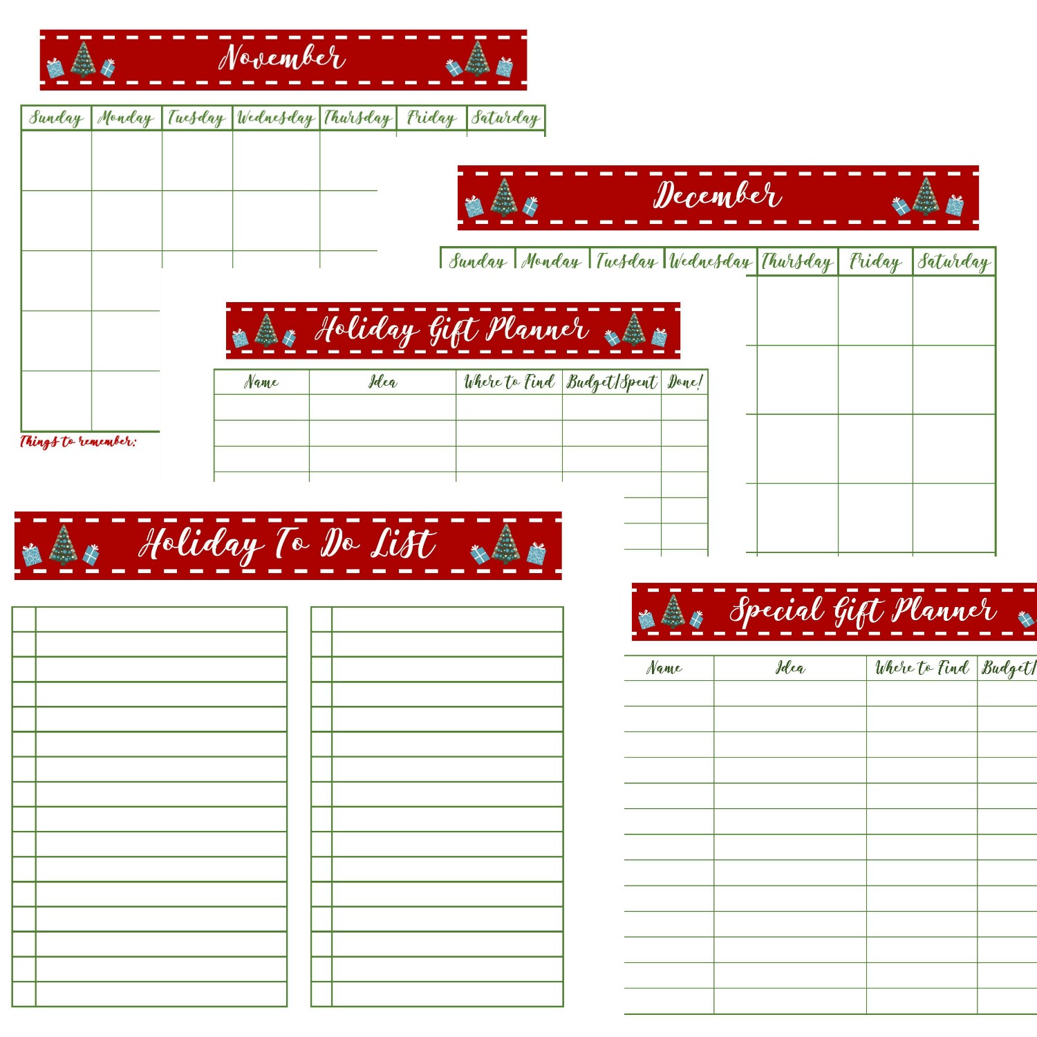 Get Organized for Christmas with Free Printable Holiday Planners