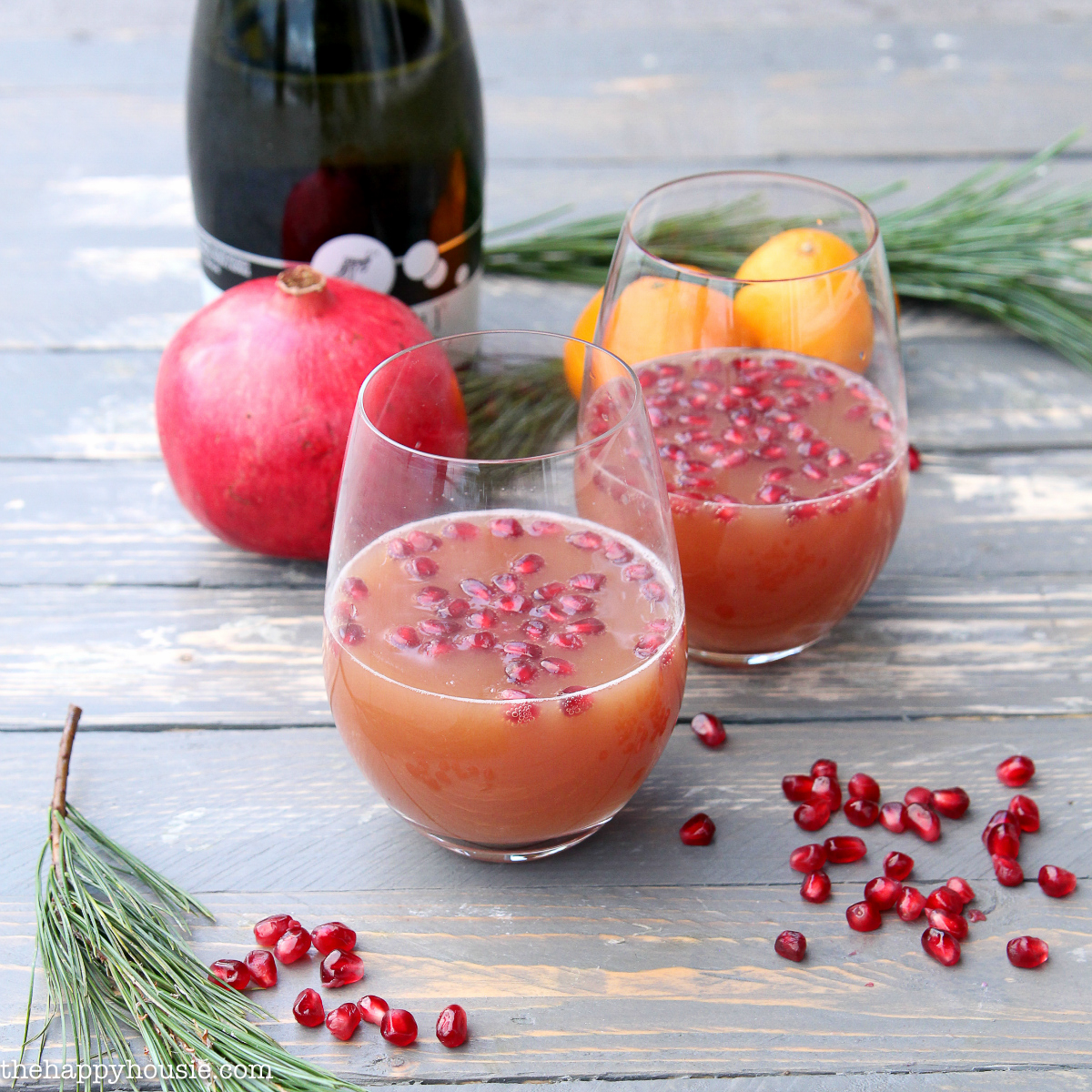 Pomegranate Cranberry Mimosas {& a Christmas Breakfast Hop}