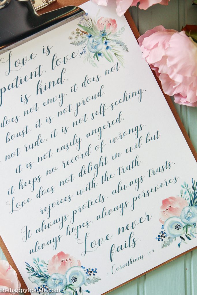 Love is Patient, Love is Kind Free Printable {Heartfelt &amp; Handmade ...