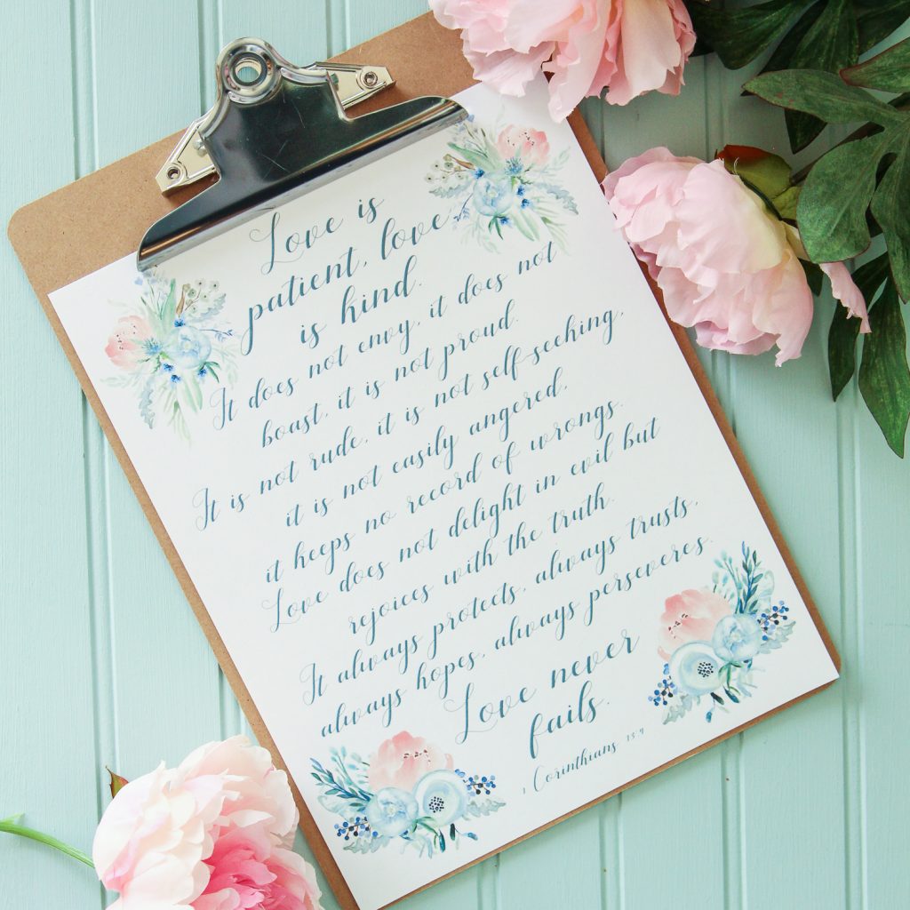 Love is Patient, Love is Kind Free Printable {Heartfelt &amp; Handmade ...