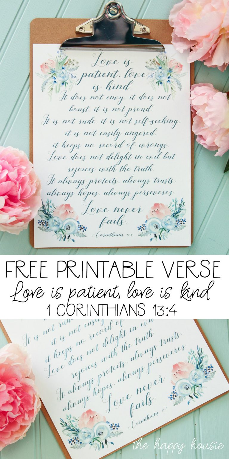Love is Patient, Love is Kind Free Printable {Heartfelt &amp; Handmade ...