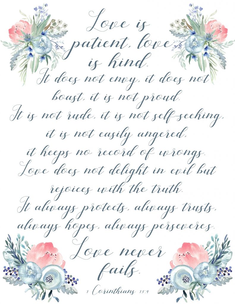 Love is Patient, Love is Kind Free Printable {Heartfelt &amp; Handmade ...