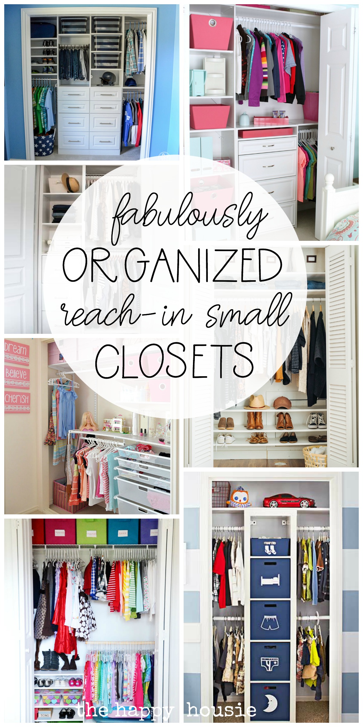 Fabulously organized reach-in small closets graphic.