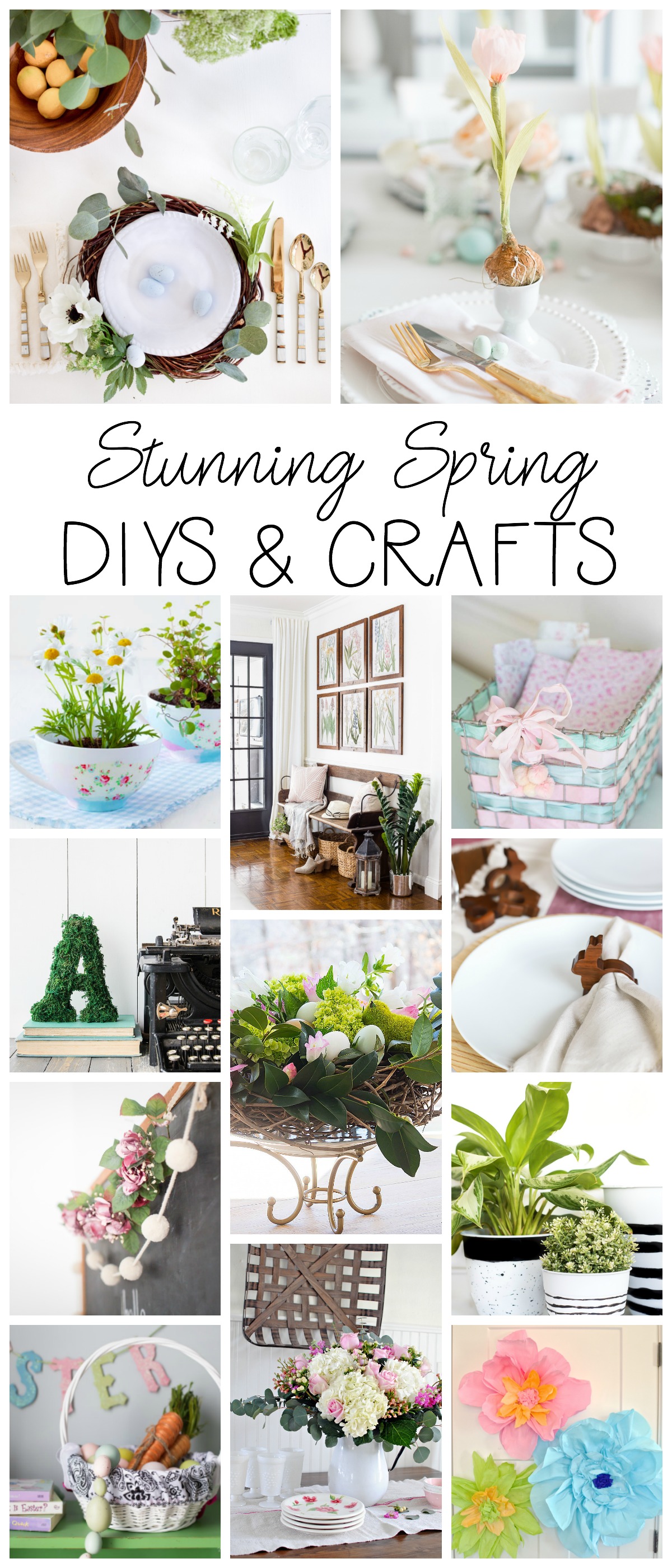Stunning Spring DIYS & Crafts poster.