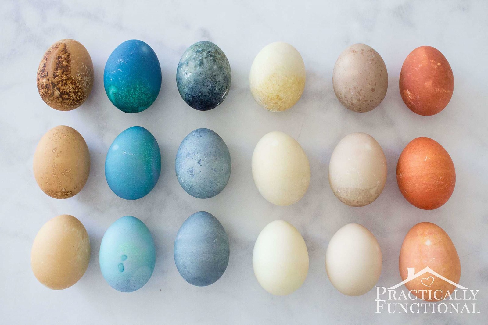 More dyed Easter eggs but in brighter colours.