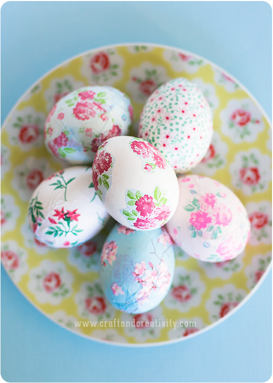 Delicate painted flowers on the Easter eggs.
