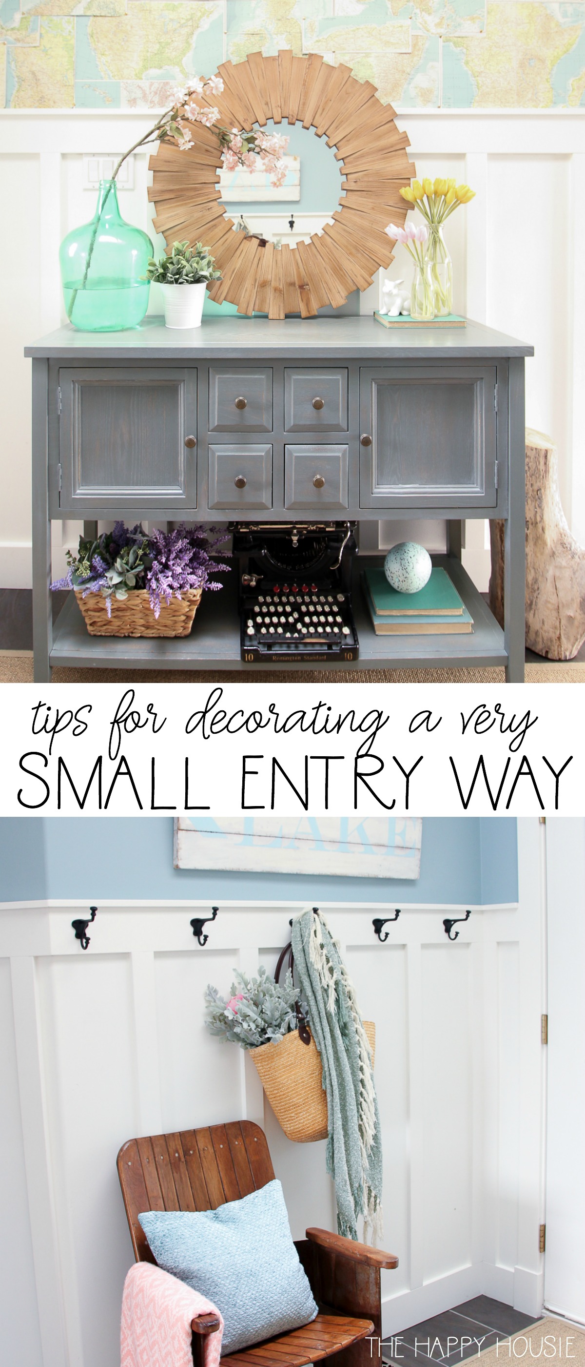 Tips for decorating a very small entry way graphic.