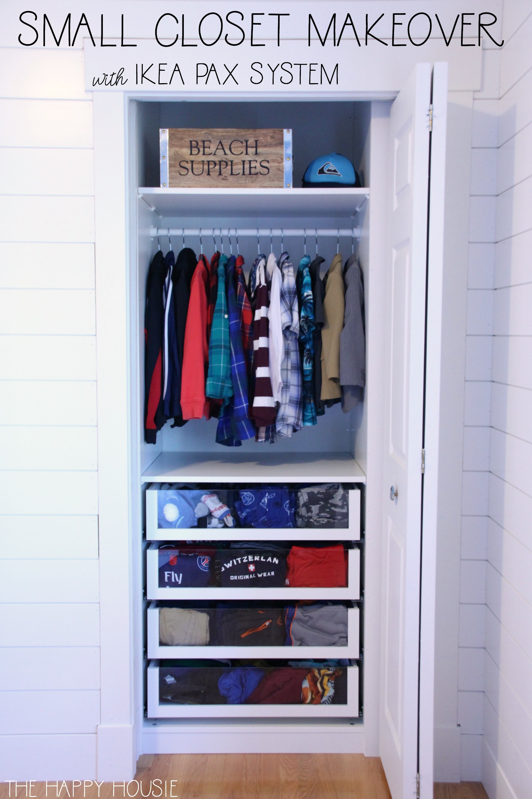 Small Reach-in Closet with Ikea | The Happy