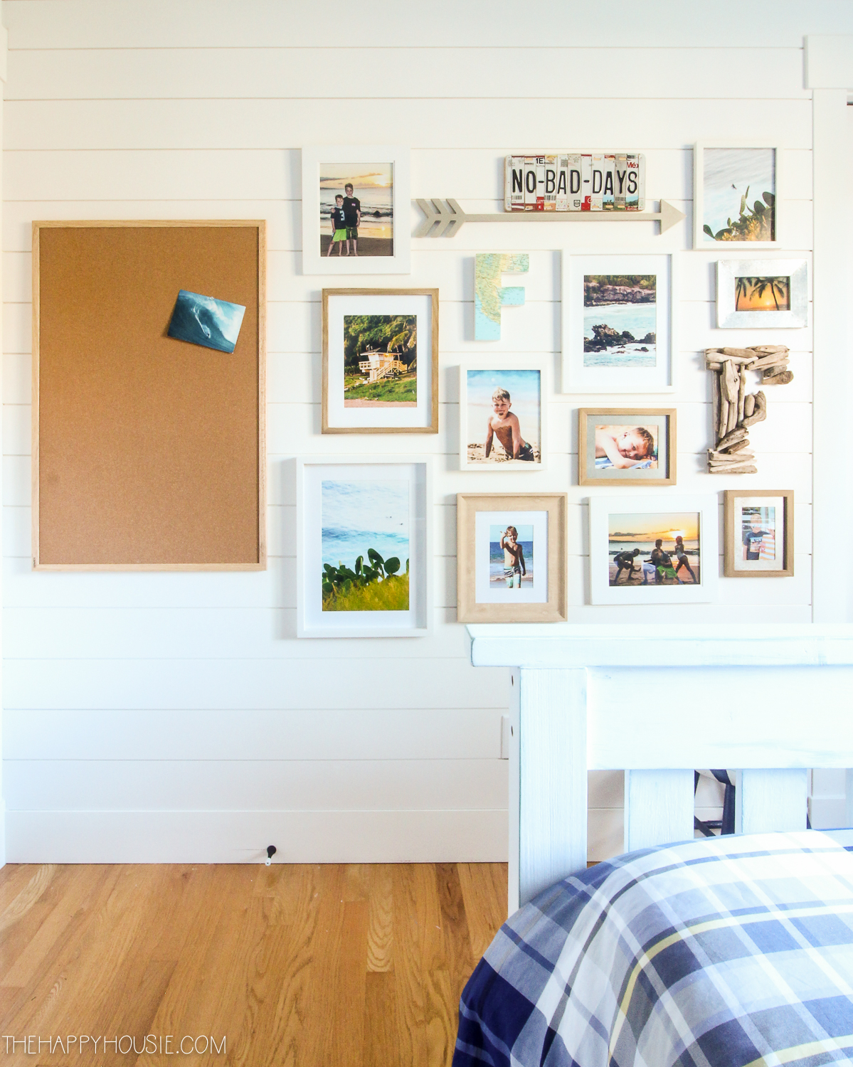 A picture gallery in a bedroom.