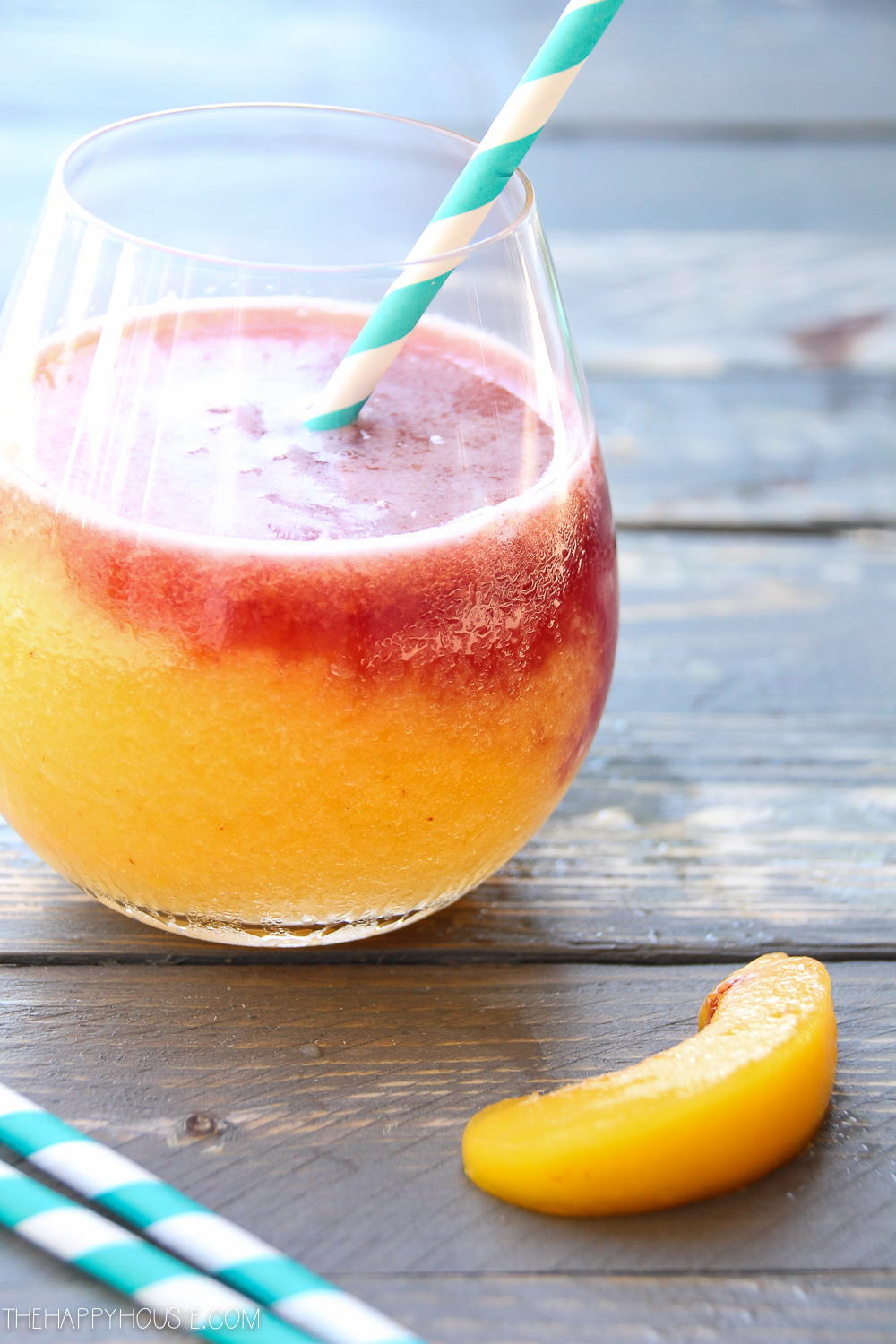 Peach white wine bellini slushy recipe refreshing summer drink