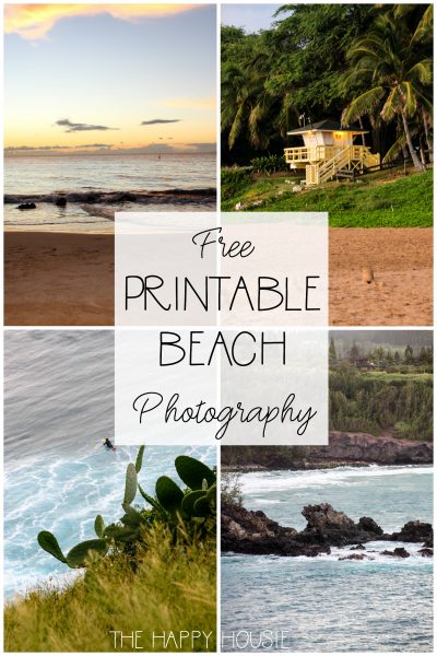 Beach Theme Gallery Wall with Free Printable Beach Photography | The ...