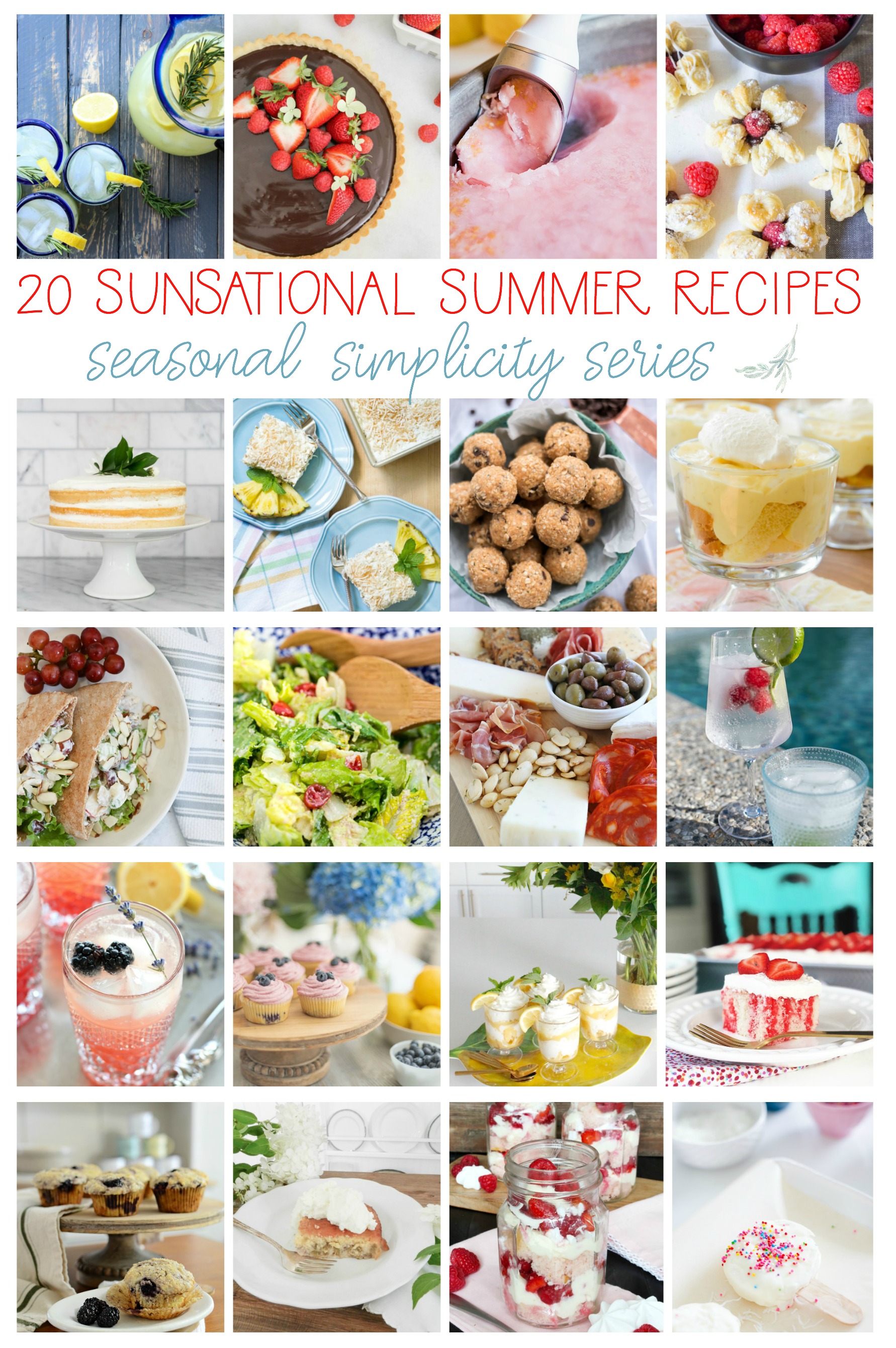 20 sensational summer recipes poster.