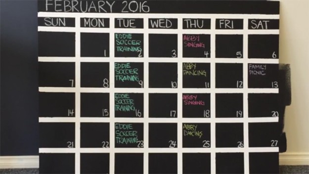 A black home calendar.