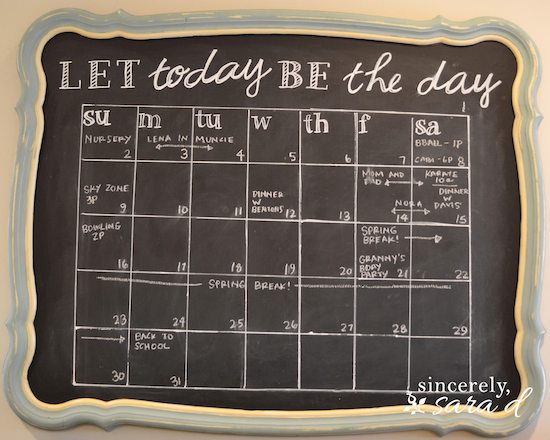 Let today be the day calendar.