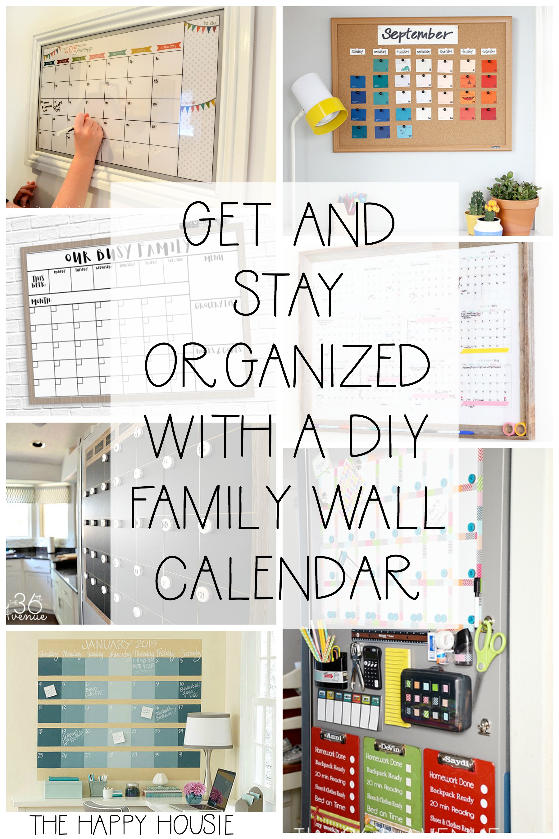 20 Fab DIY Family Wall Calendar Organizers | The Happy Housie