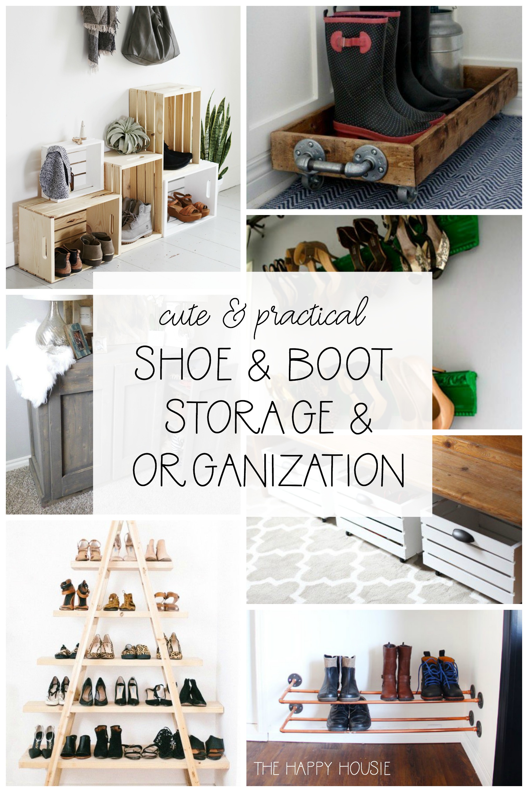 Cute and practical shoe and boot storage and organization graphic.