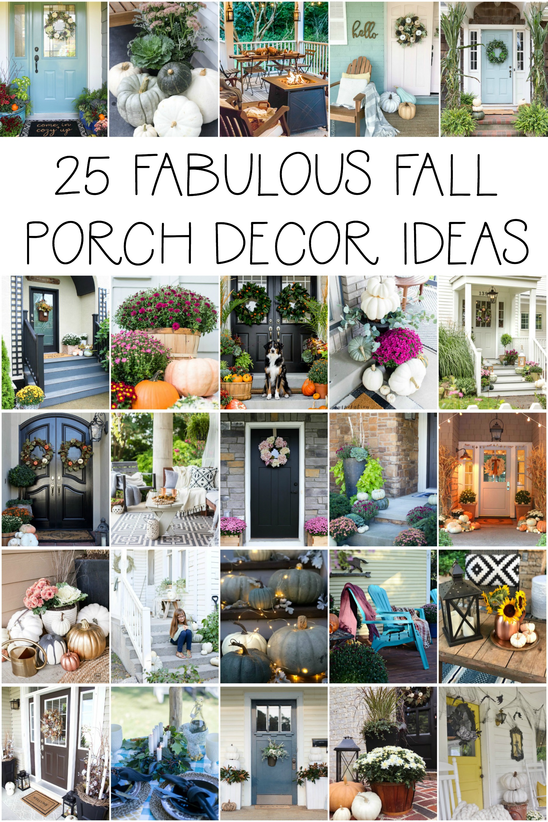 25 Fall porch decor ideas poster.