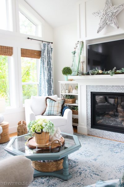 Blue & Green Fall Decor Home Tour | The Happy Housie