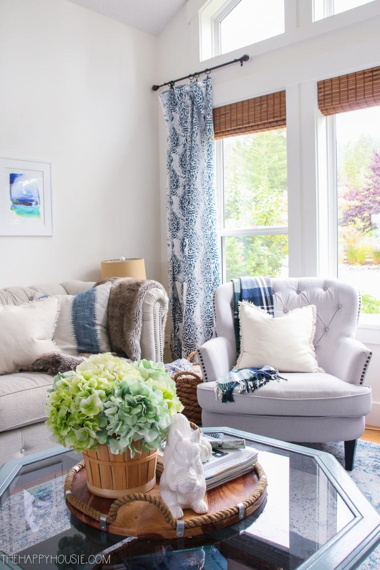 Blue & Green Fall Decor Home Tour | The Happy Housie