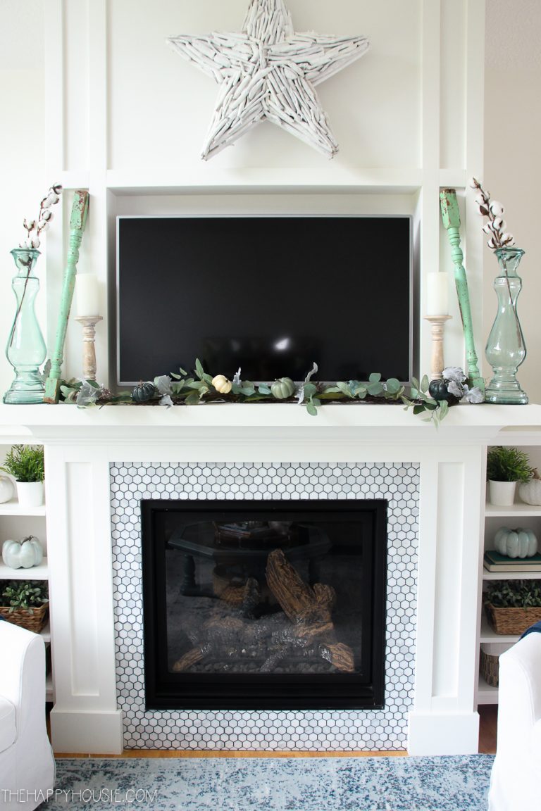 Blue & Green Fall Decor Home Tour | The Happy Housie