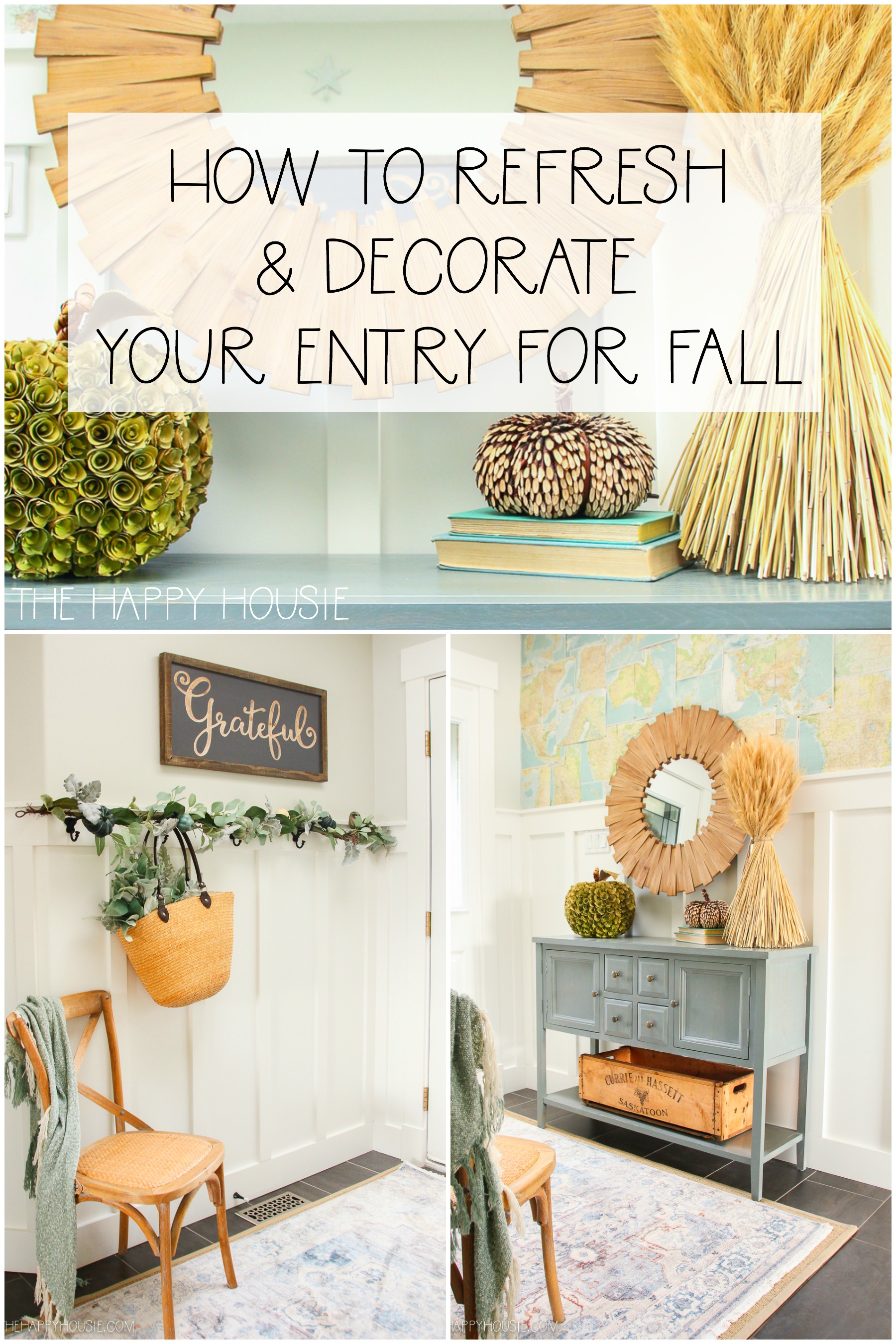 How to refresh and decorate your entry for fall graphic.