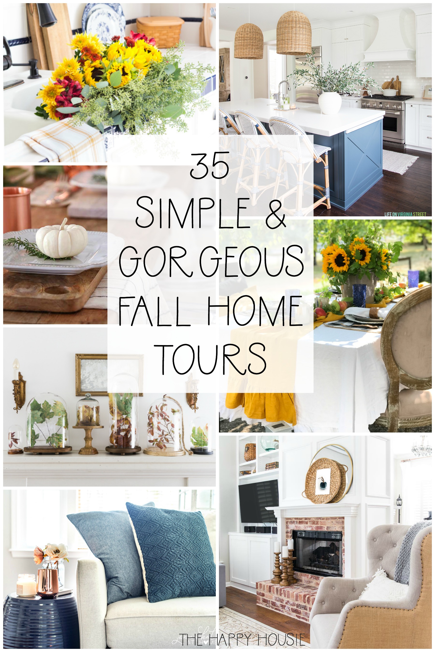 35 Simple and Gorgeous Fall Home Tours poster.