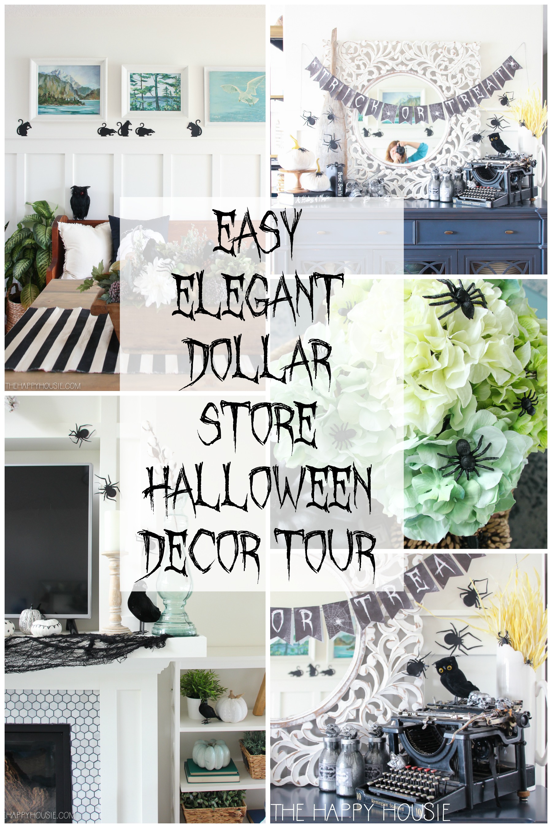 Easy Elegant Dollar Store Halloween Decor Tour graphic.