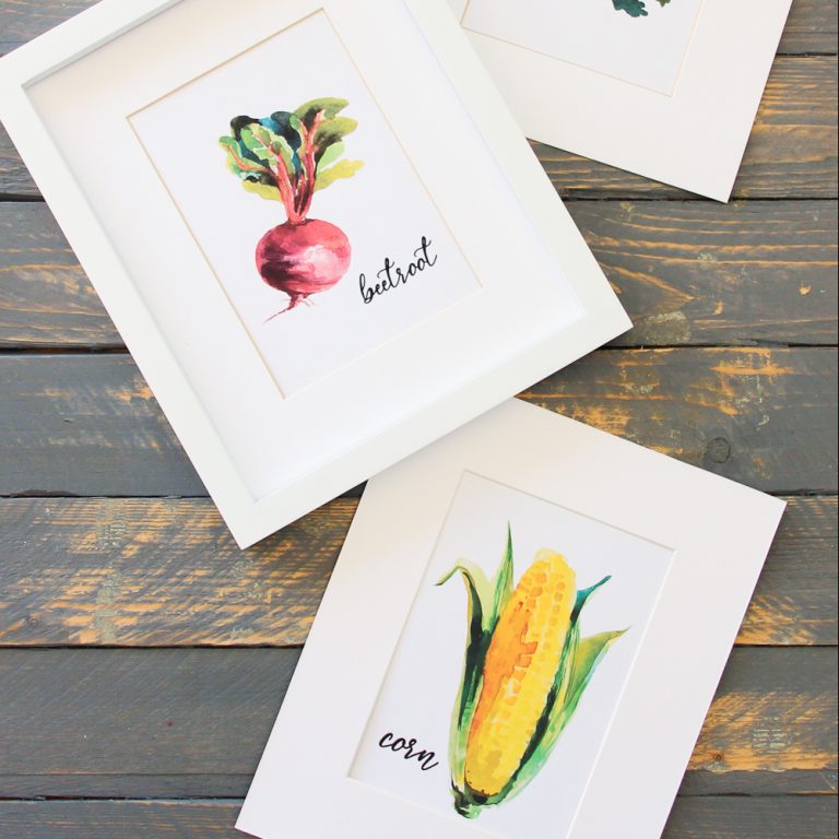 16 Free Watercolour Vegetable Kitchen Printables