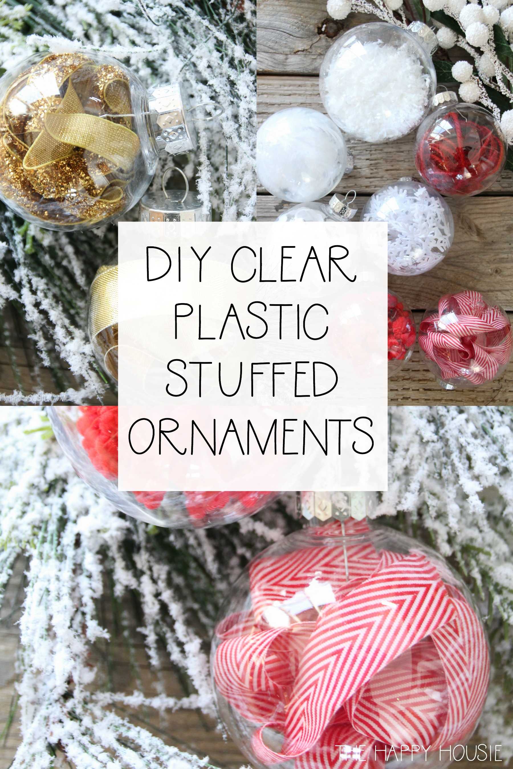 DIY clear plastic stuffed ornaments poster.