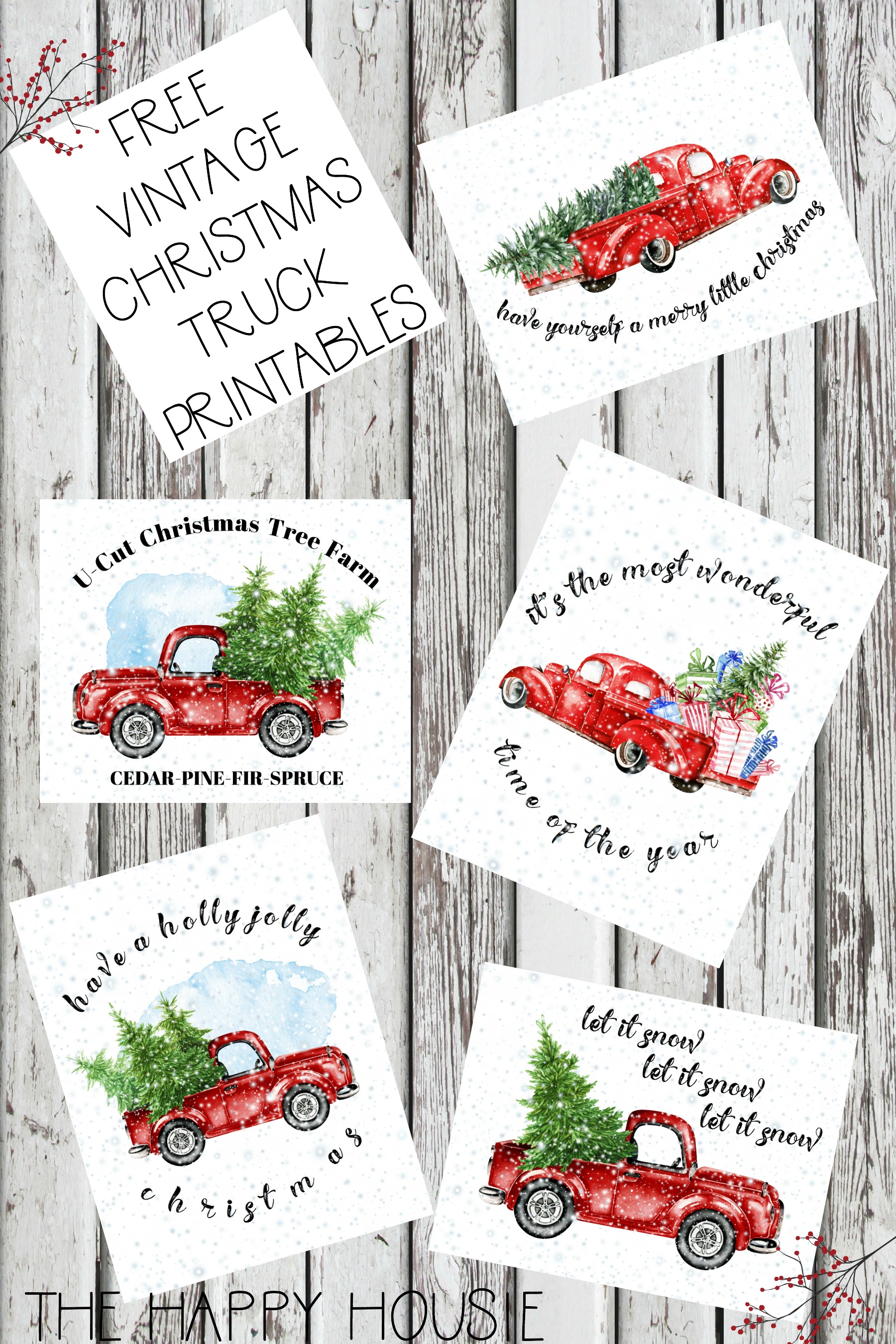 5 Free Vintage Truck Christmas Printables