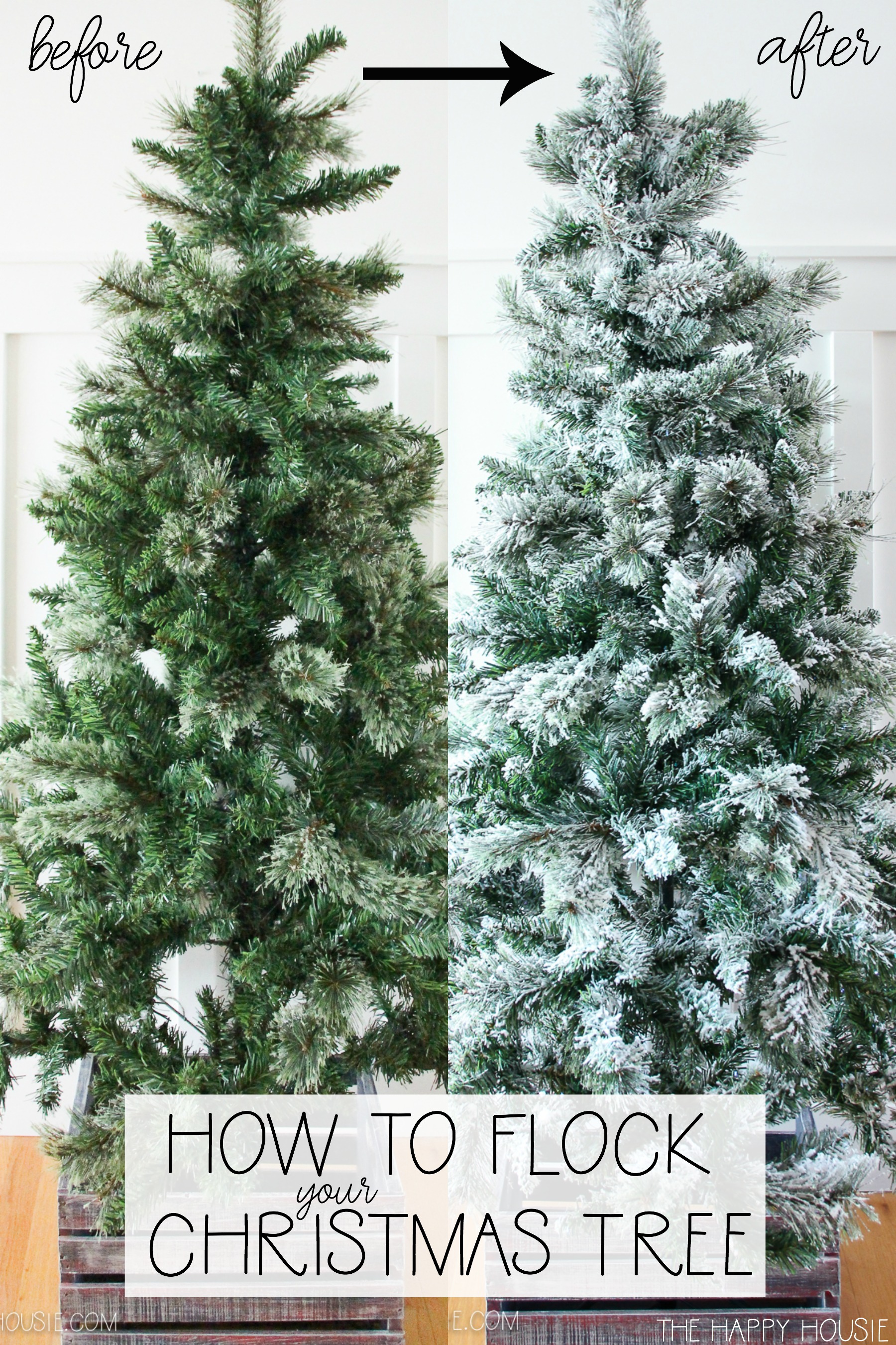 DIY Flocked Christmas Tree: How to Flock Any Christmas Tree the