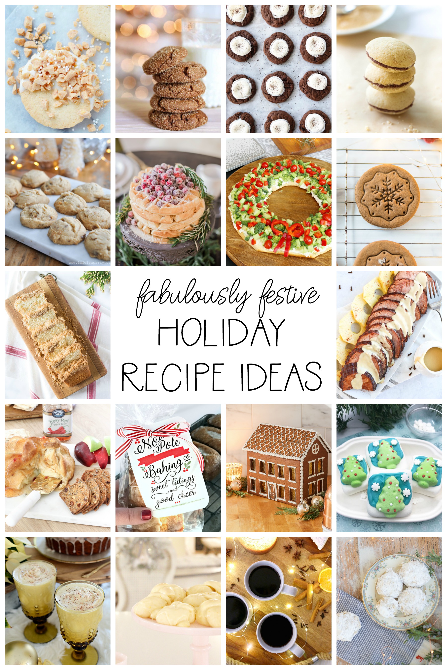 Fabulously festive holiday recipe ideas poster.