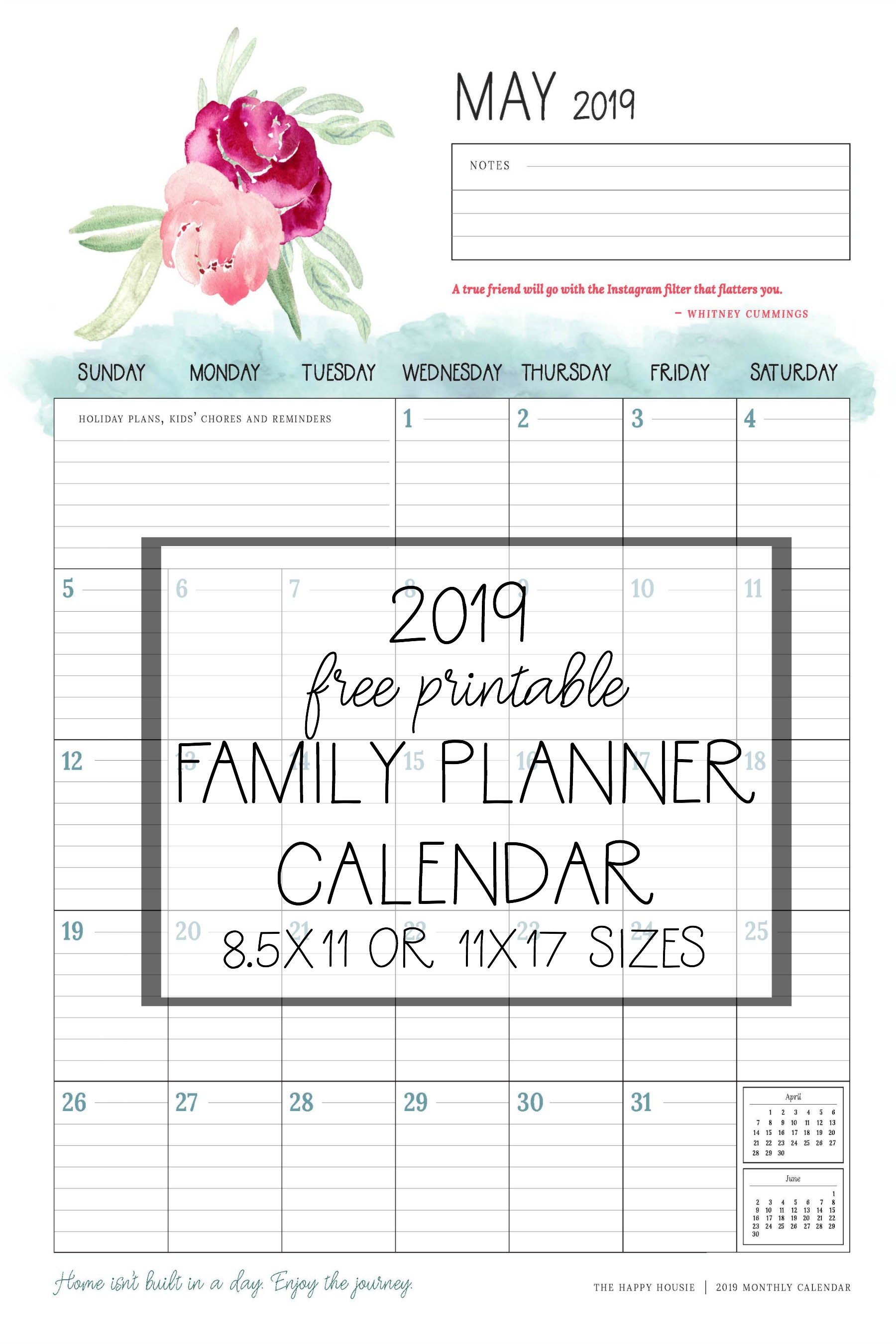 Printable family planner.