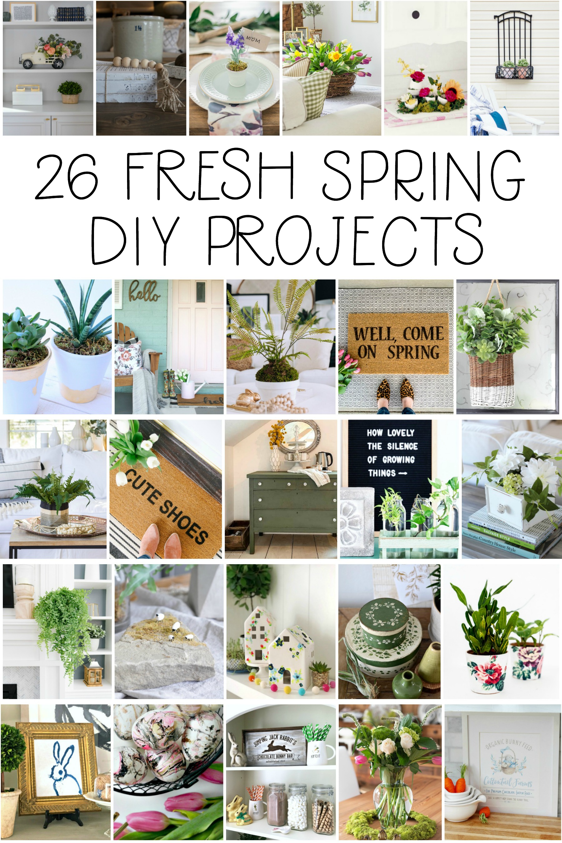 26 Fresh Spring DIY Projects poster.