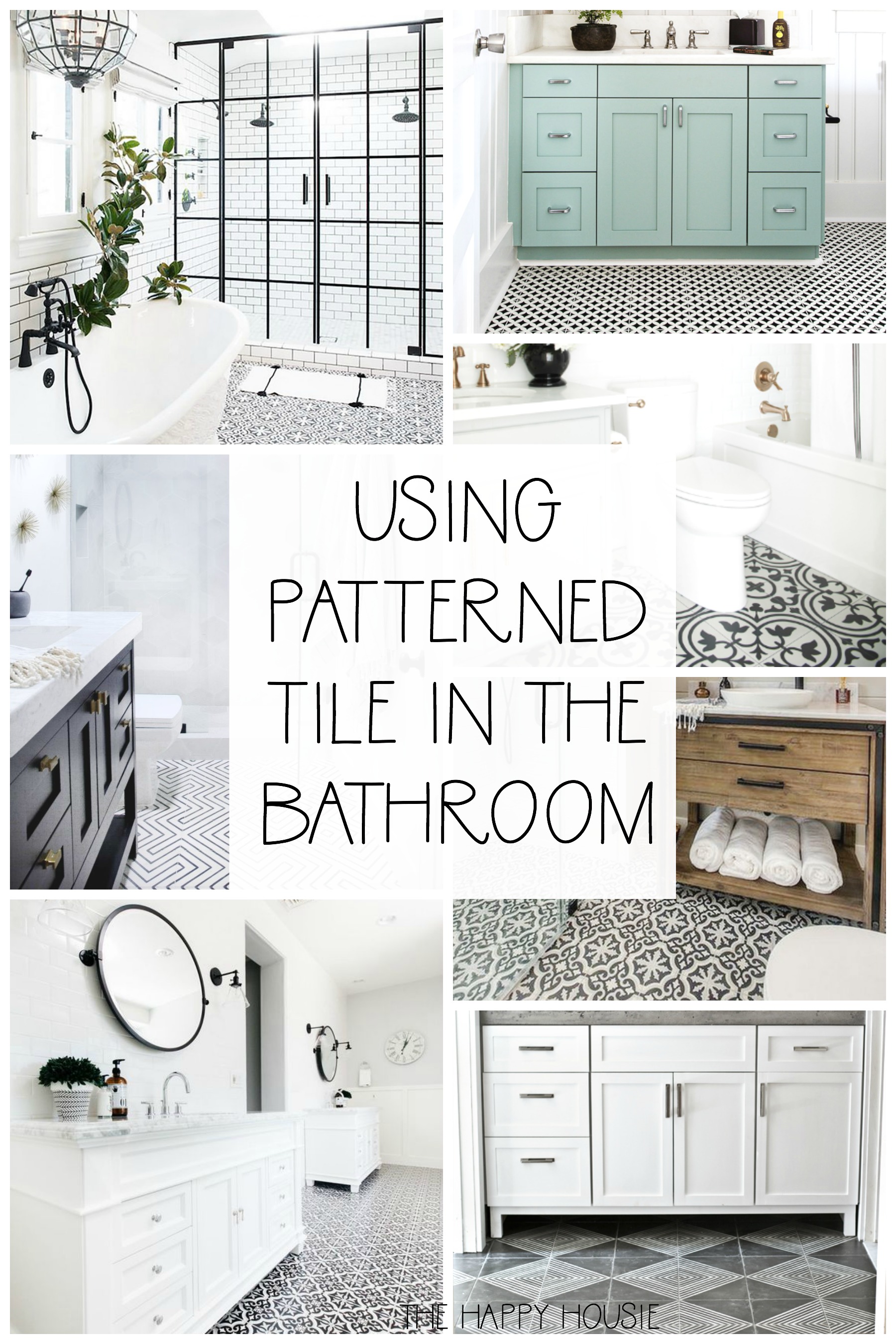 Using Patterned Tile In The Bathroom graphic.