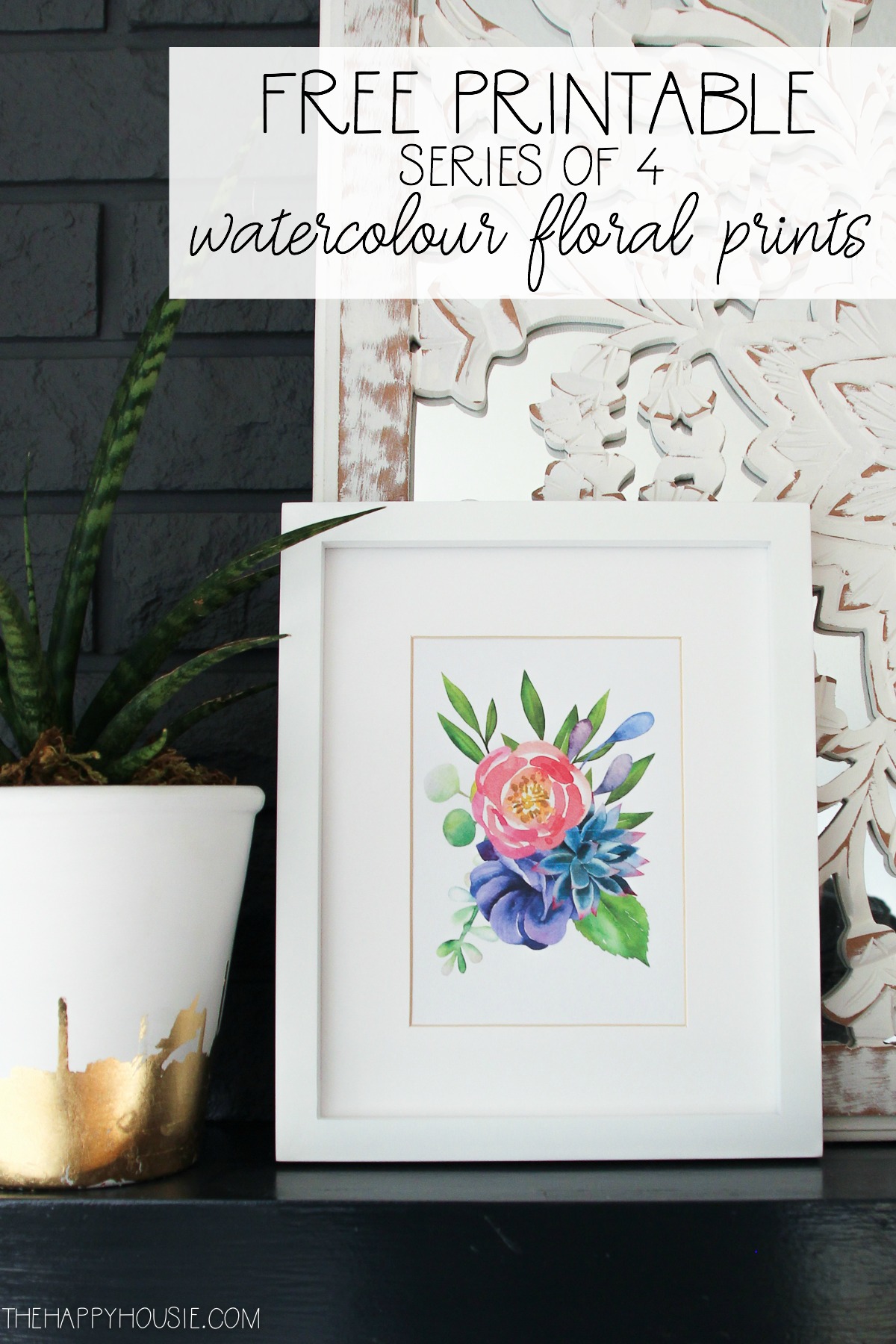 Free Printable Watercolour Floral Prints graphic