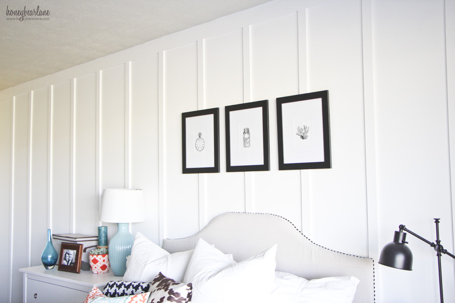 White panels in the bedroom of a home.