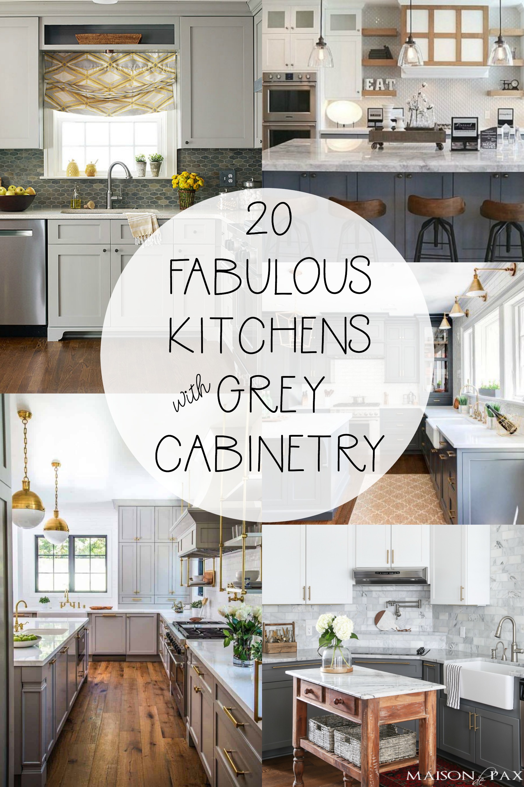 20 Fabulous Kitchens With Grey Cabinetry poster.