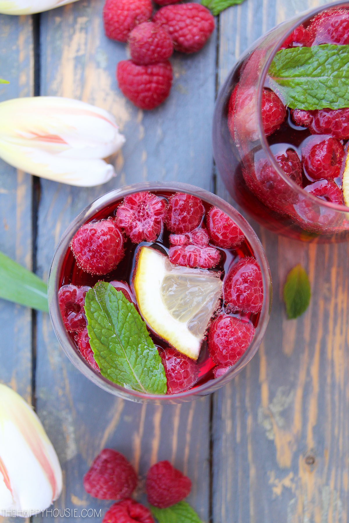 Tart and refreshing raspberry sparkling wine Mimosas recipe
