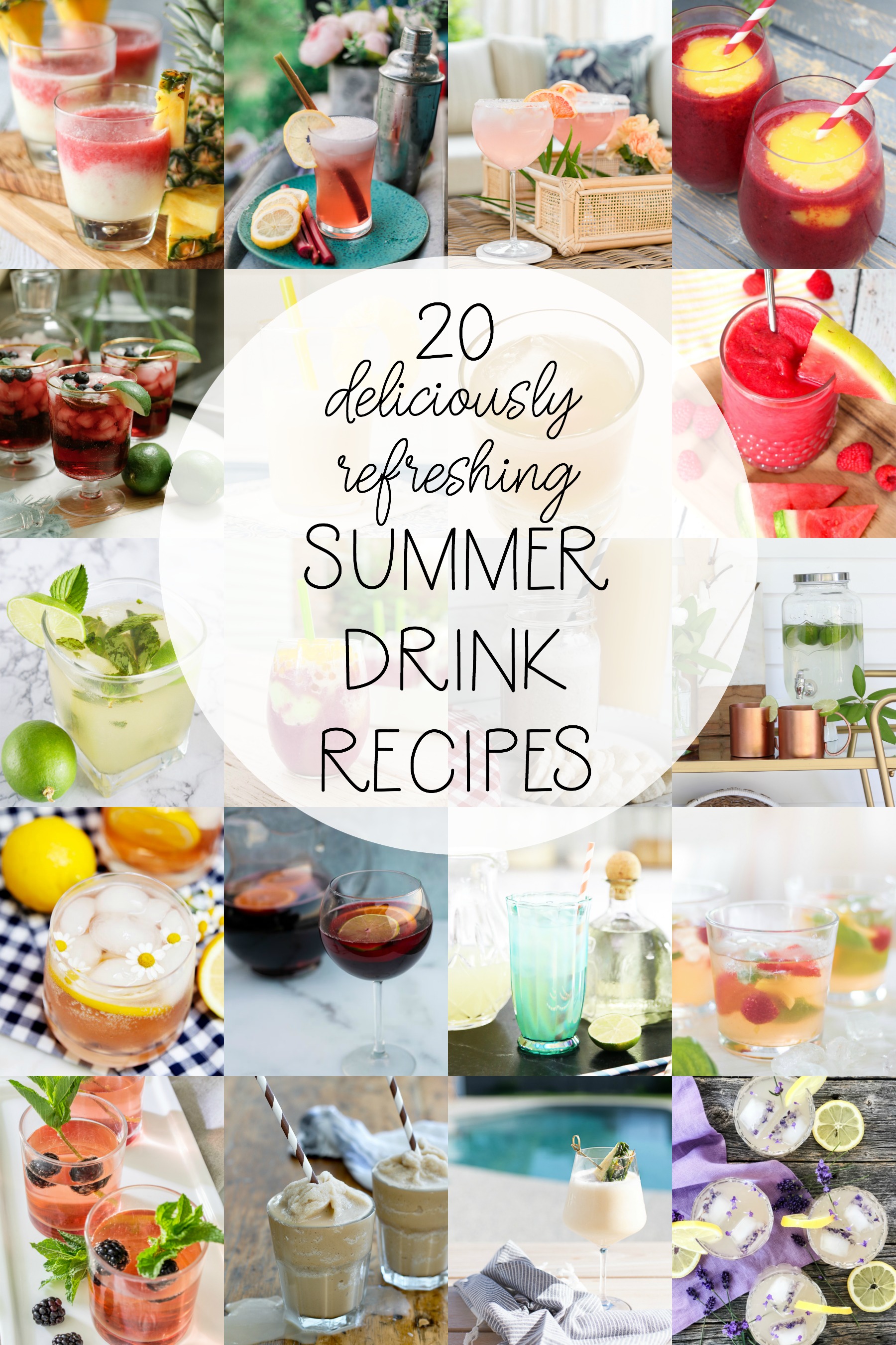 20 deliciously refreshing summer drink recipes poster.