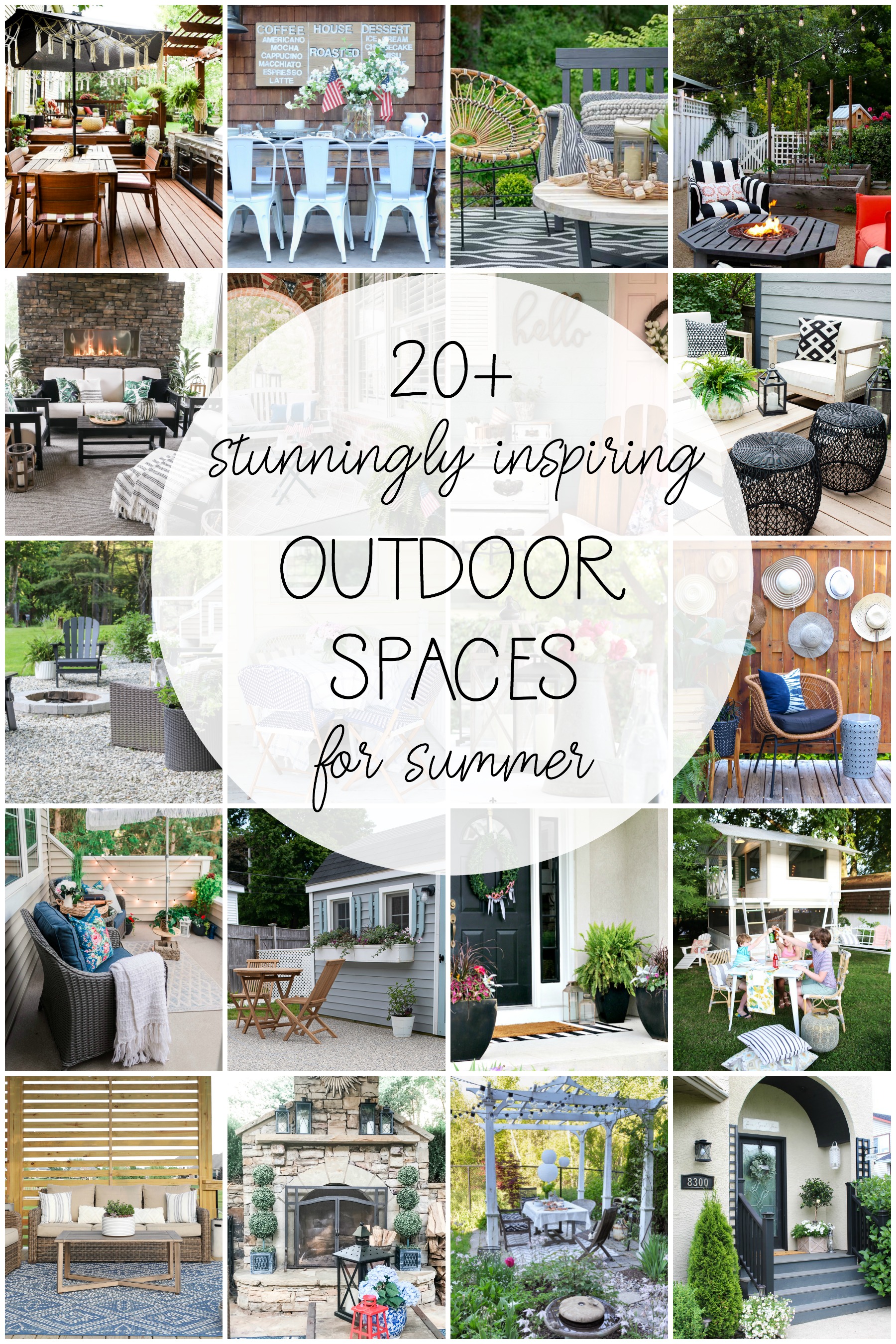 Inspiring outdoor spaces poster.
