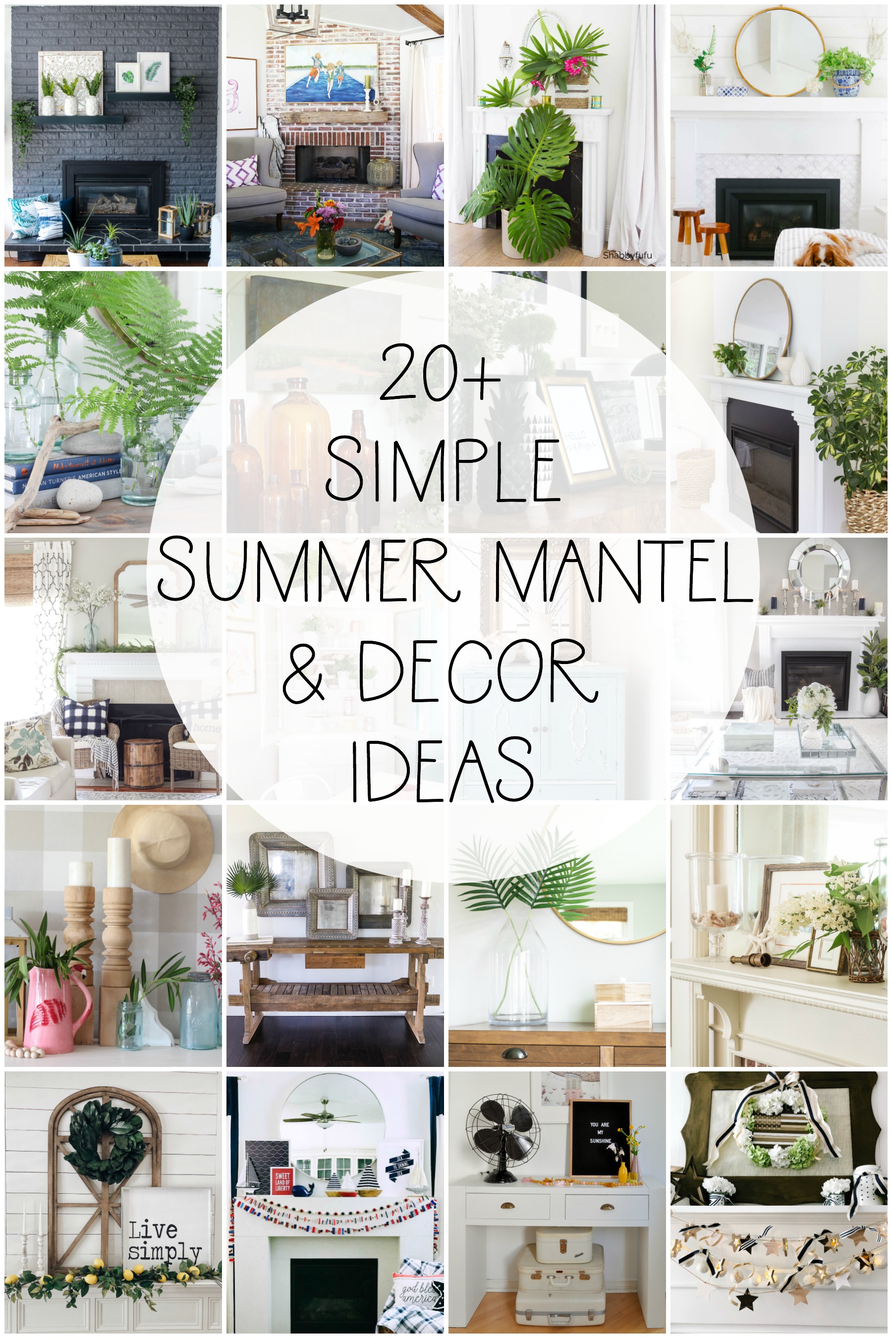 20+ simple summer mantel and decor ideas poster.
