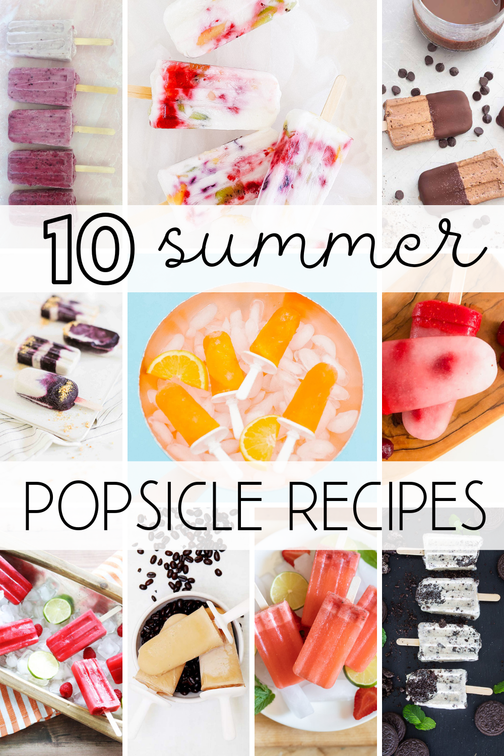 10 summer popsicles recipes poster.