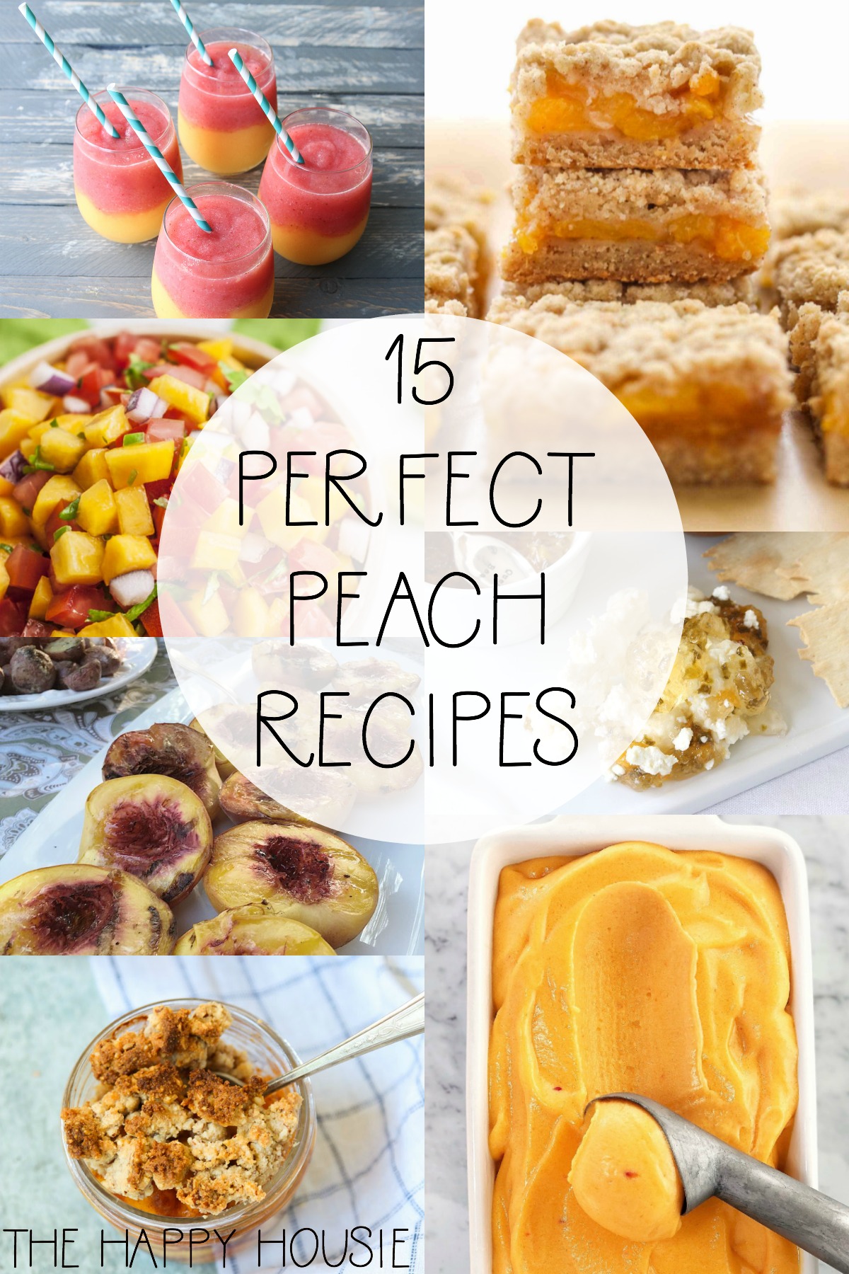 15 Perfect Peach Recipes graphic.