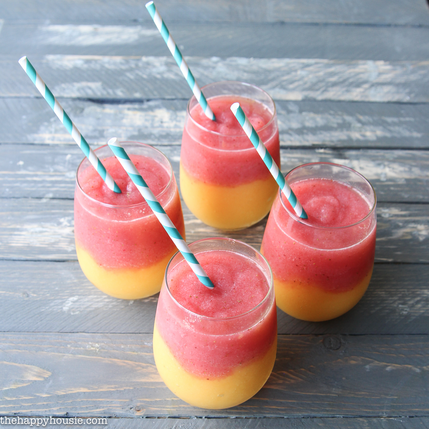 Strawberry and Peach Bellinis.