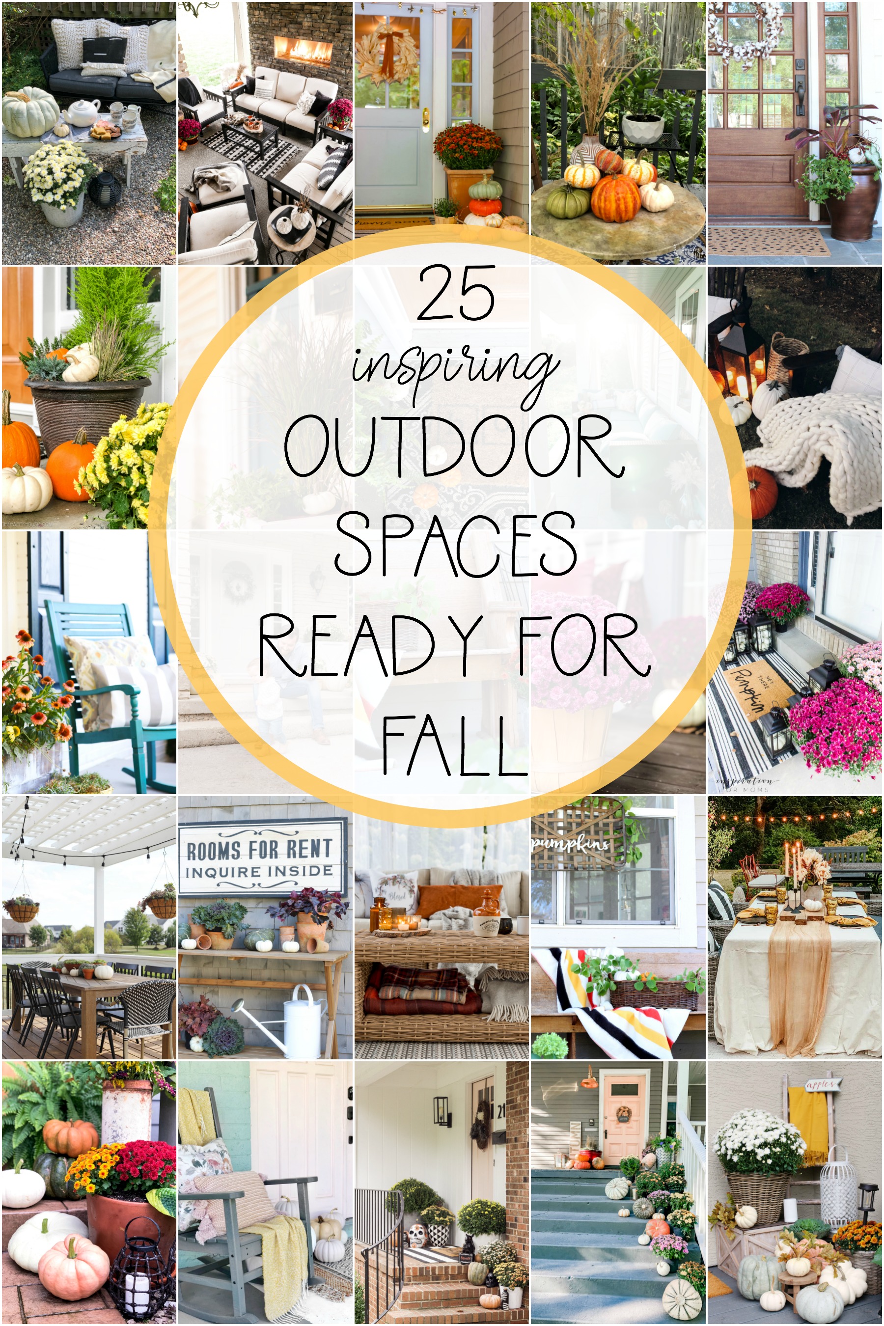 25 Inspiring Outdoor Spaces Ready For Fall poster.