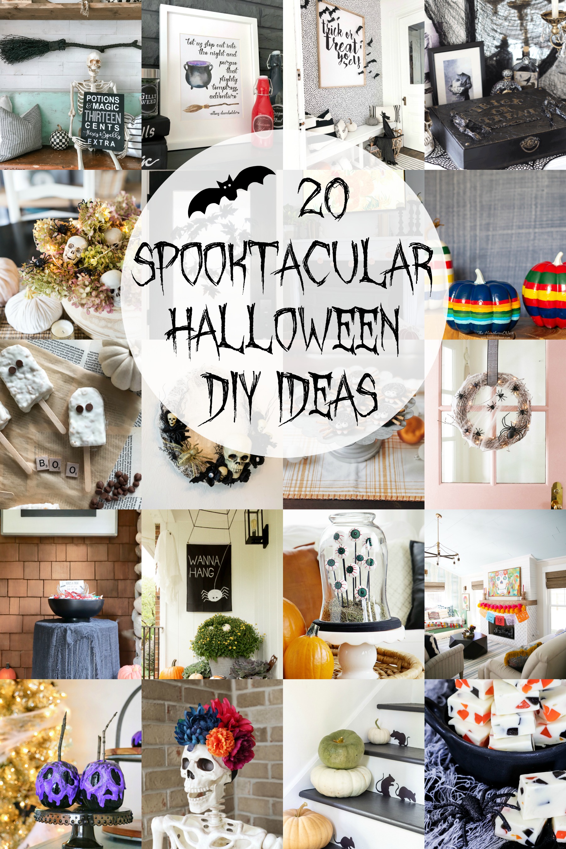 20 Spooktacular Halloween DIY Ideas poster.