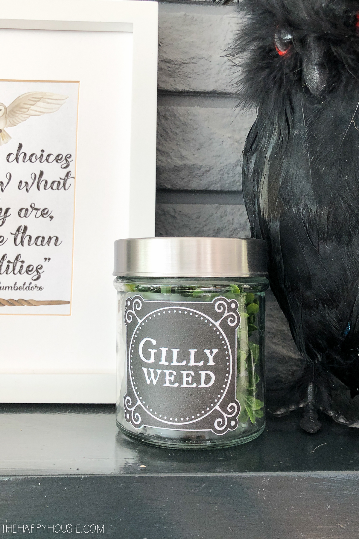 Gilly weed is in a jar.