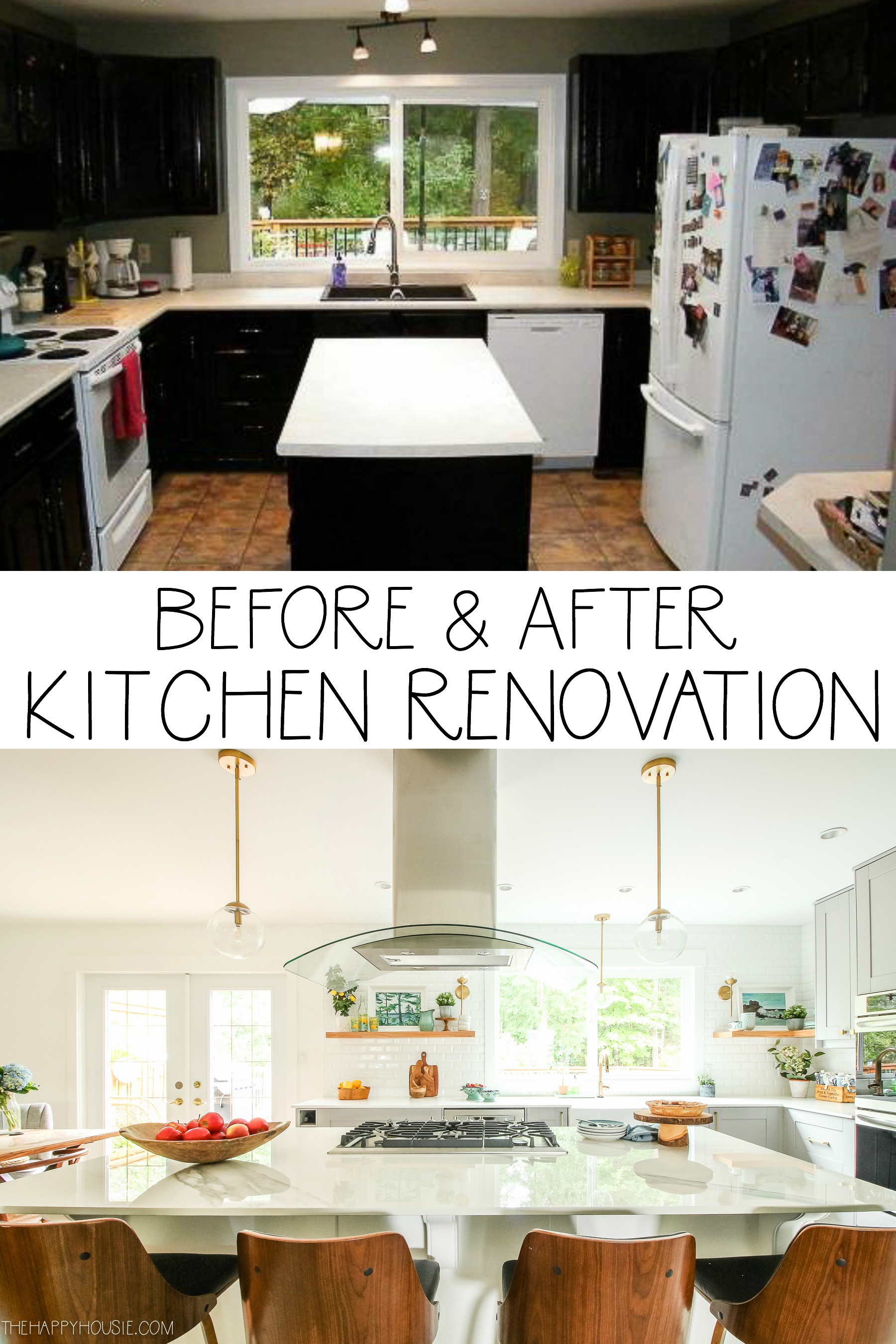 Before & After Kitchen Renovation graphic.