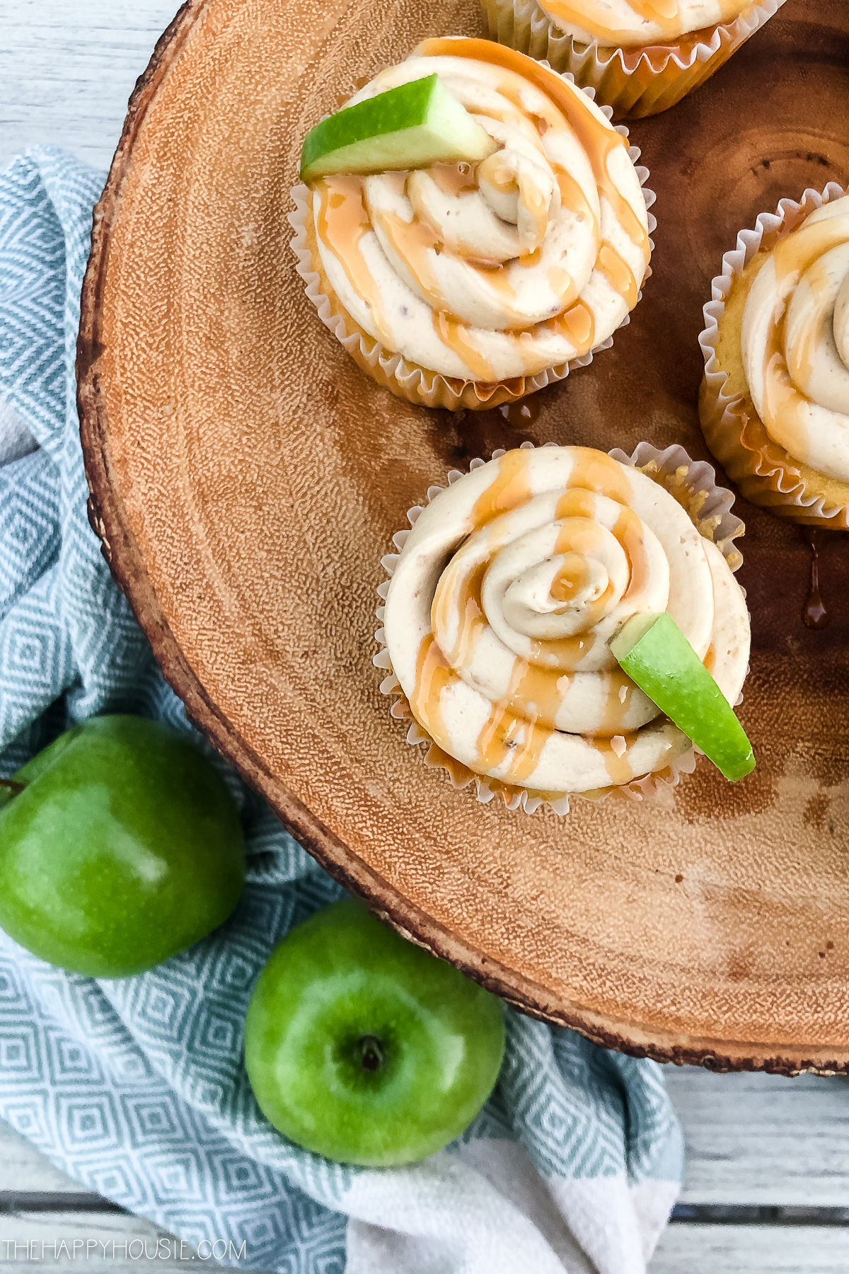 Caramel Apple Cupcakes {from a mix} with Caramel Buttercream Frosting